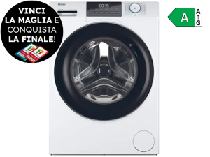 Haier HW80-BP14929A-S I-Pro Serie 1 Lavatrice A Libera Installazione 8 Kg, 1400 Giri, AI Power Drive Inverter Motor, Pillow Drum, Classe A, Bianco