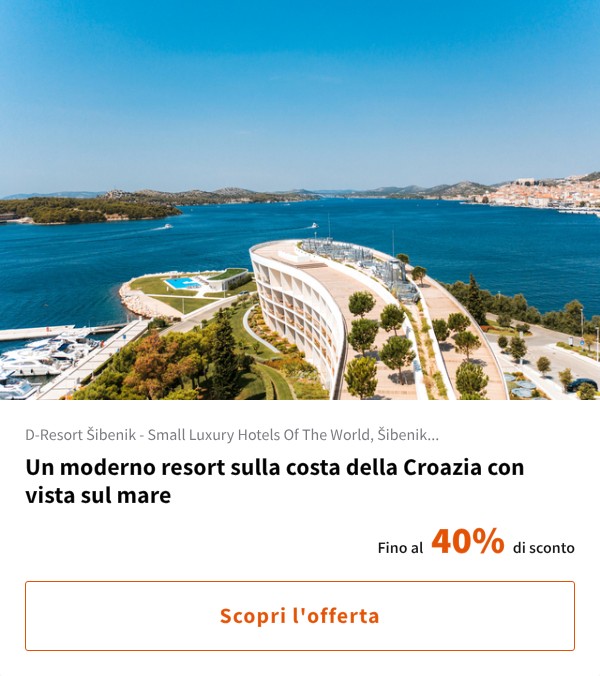 Un moderno resort sulla costa della Croazia con vista sul mare