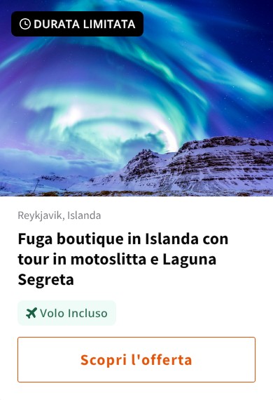 Fuga boutique in Islanda con tour in motoslitta e Laguna Segreta
