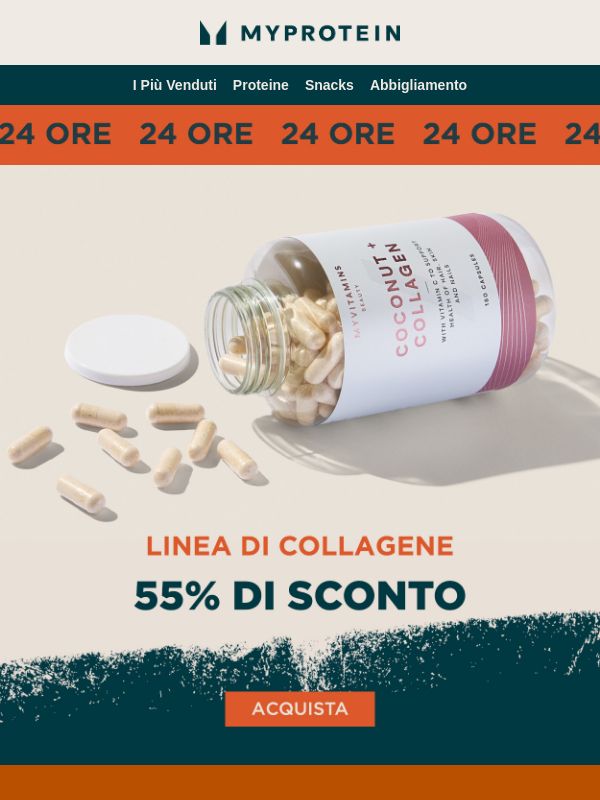 24 Ore ⚡ -55% sul Collagene