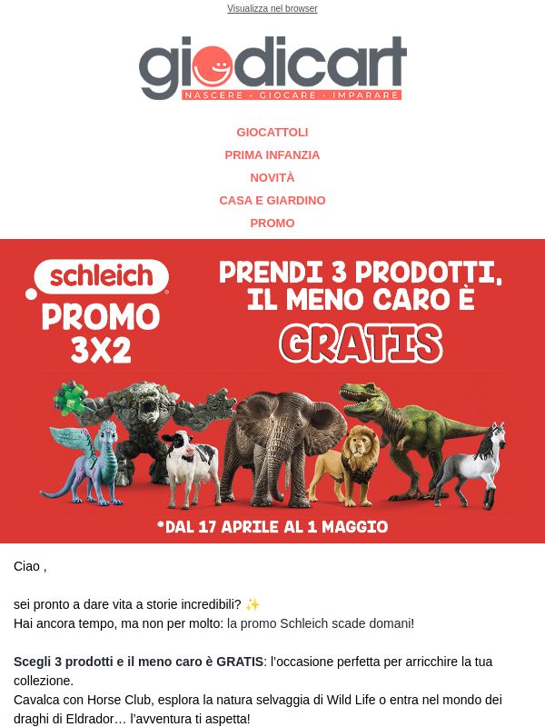🎁 Ultimo giorno: la promo Schleich scade domani!