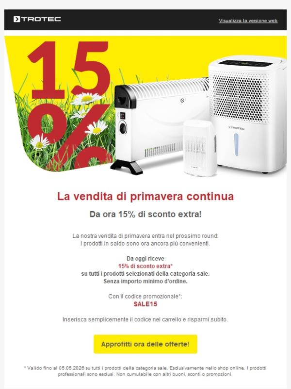 🌼 Ora 15% di sconto extra su tutto nel sale!