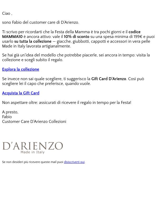 -10% in scadenza: scegli il regalo ora!