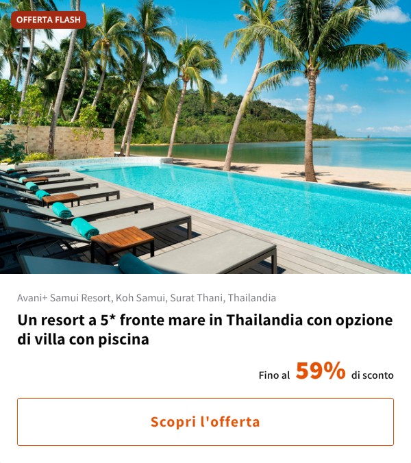Un resort a 5* fronte mare in Thailandia con opzione di villa con piscina