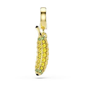Charm Minions Banana, Pavé, Giallo, Placcato color oro