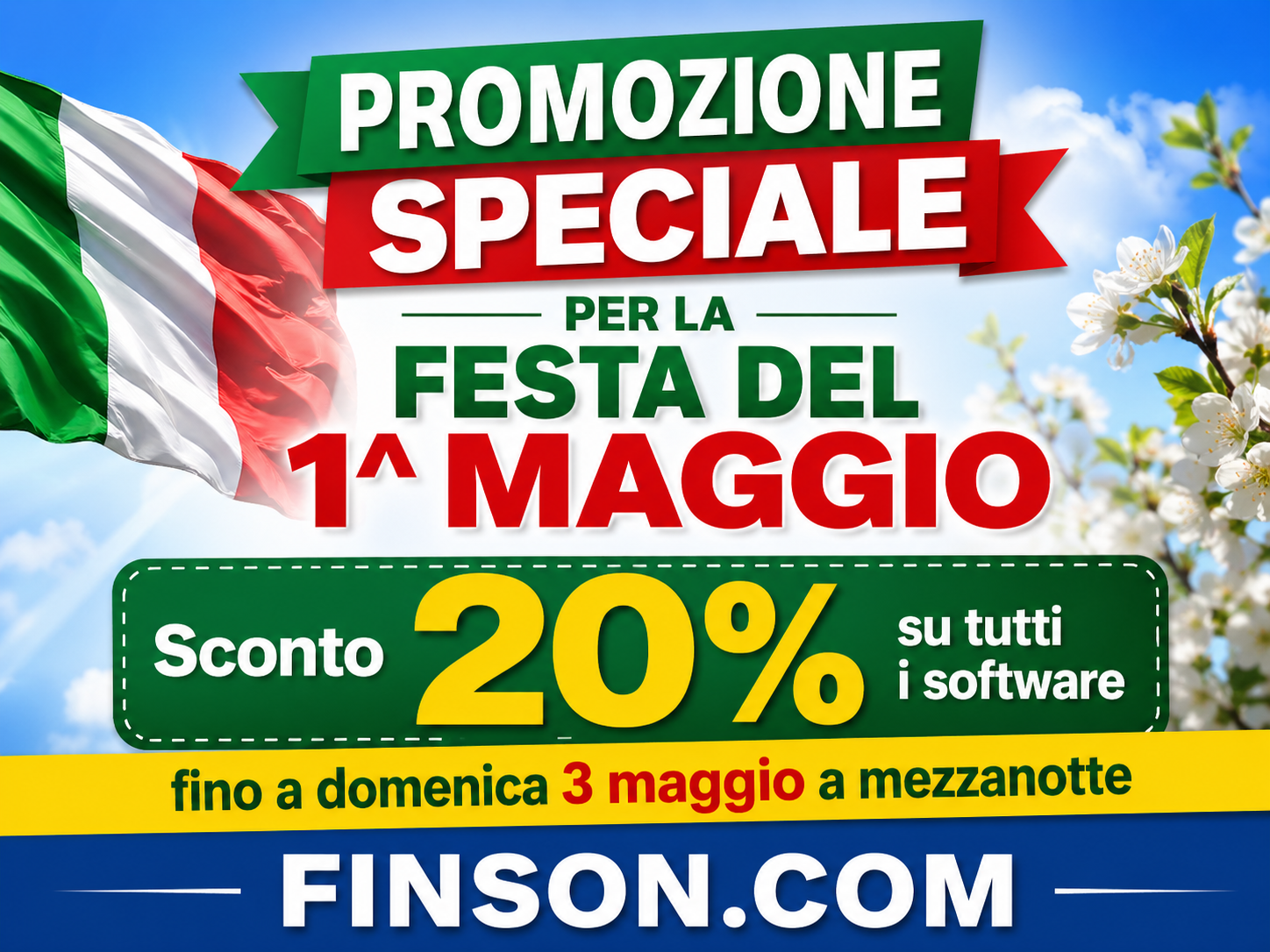 Sconto 20% fino a domenica 3 maggio a mezzanotte