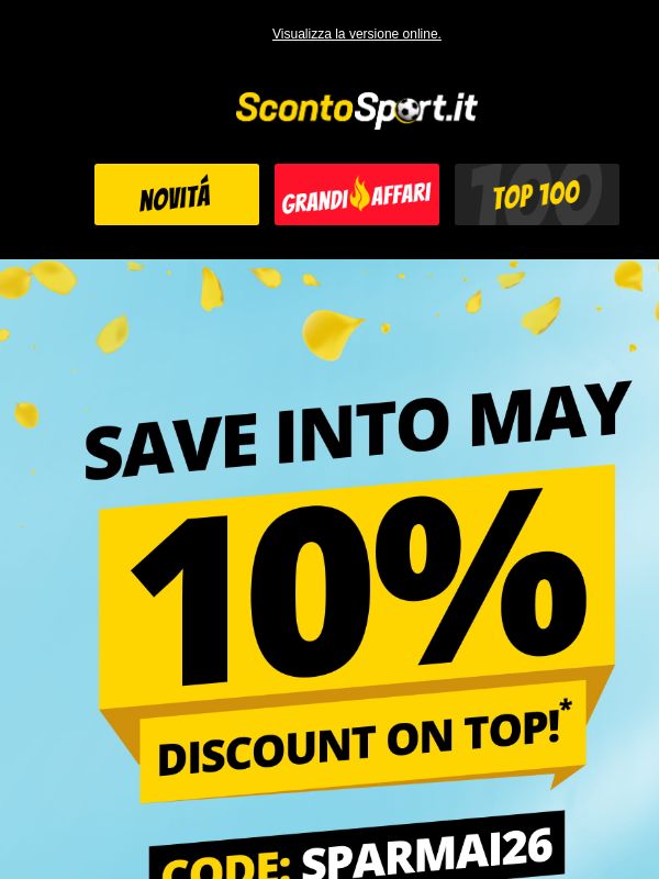 Sconto extra del 10 % per il 1° maggio 🤩 solo per te!