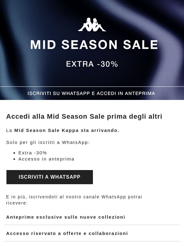 Mid Season Sale in arrivo solo per te