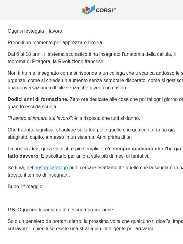 LAVORO (quello che la scuola non insegna)