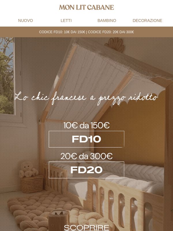 Fino a -20€ su TUTTO il sito! 🇫🇷