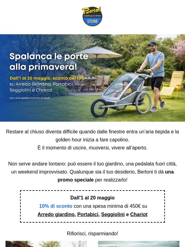 Aria aperta chiama, sconto del 10% risponde 🌿