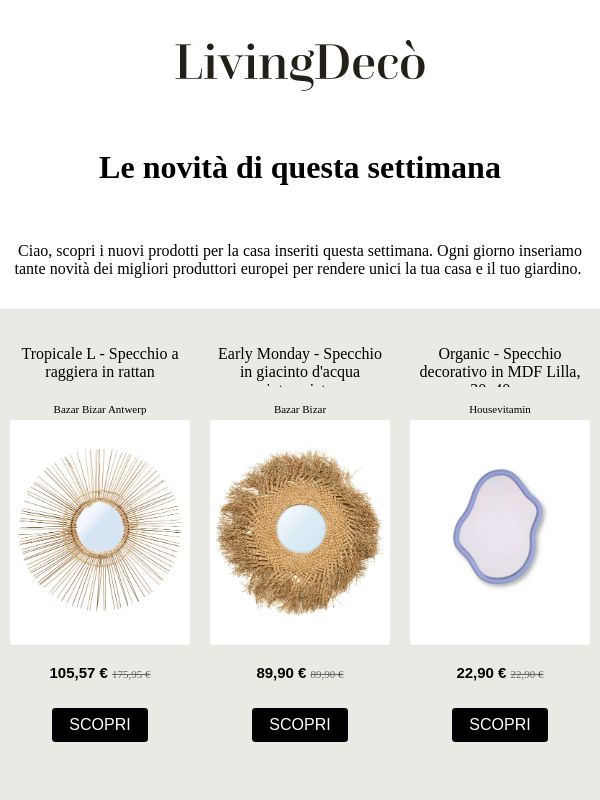 Scopri le novità di questa settimana