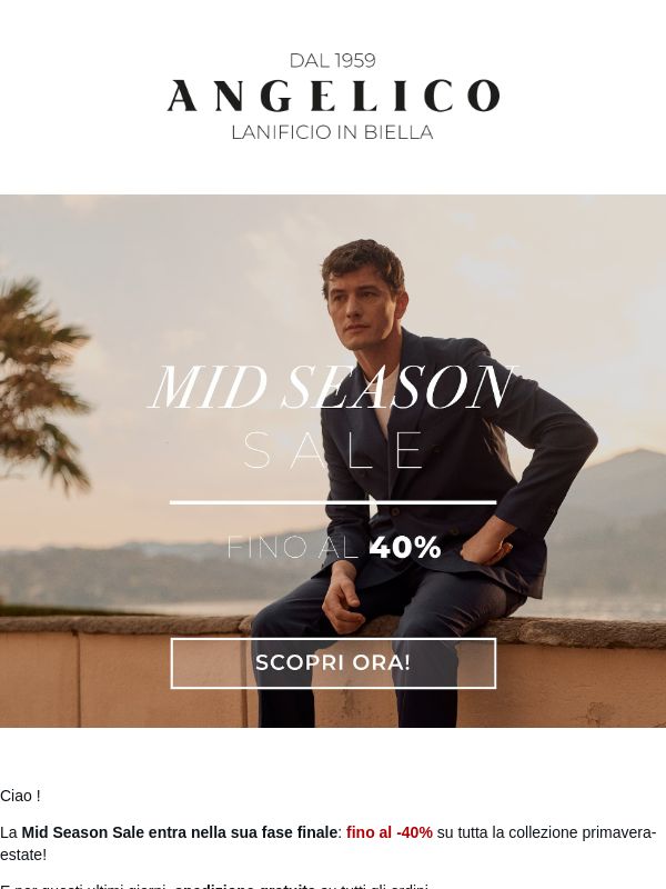 Ultimo weekend: Fino al -40% 📣