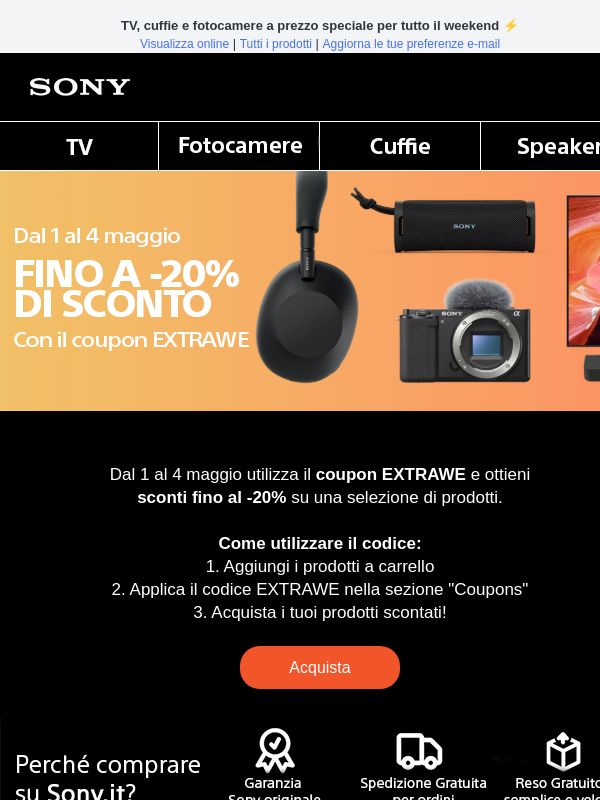 Weekend di sconti⭐: fino al -20% su una selezione di prodotti