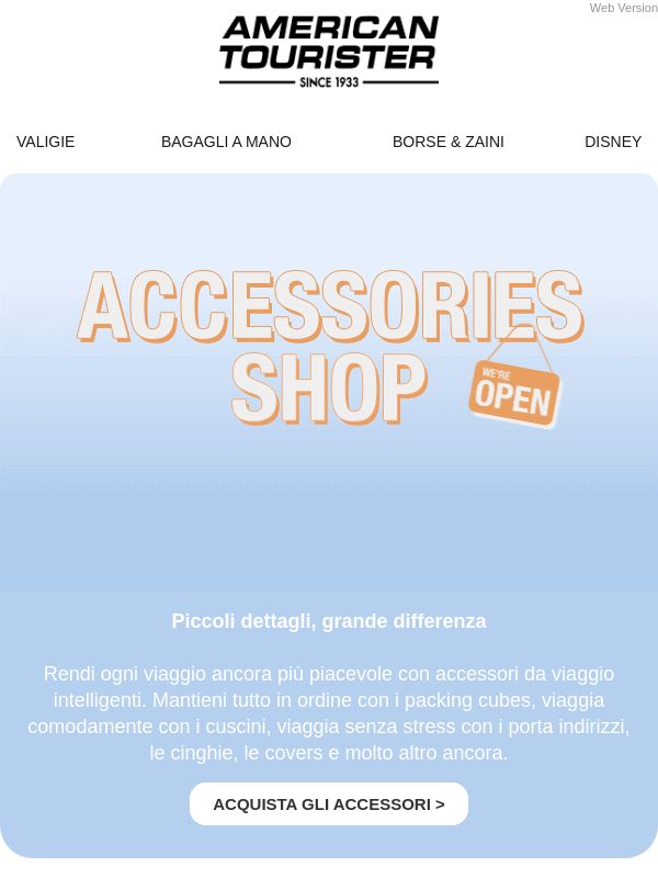 Il nostro negozio di accessori è ora aperto!