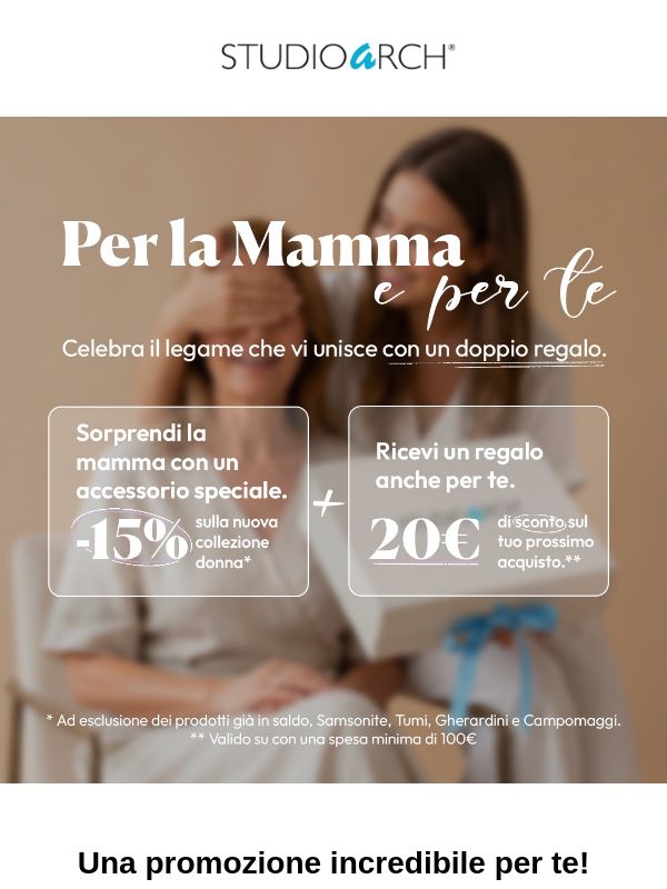 Festa della Mamma: 15% off + regalo extra