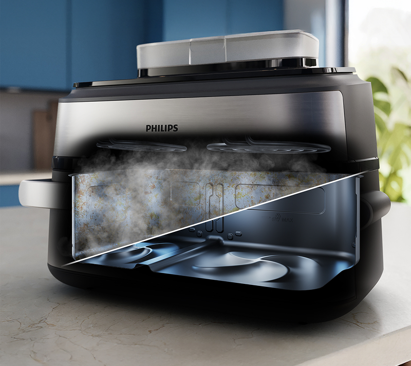Dì addio alla fatica con un semplice tocco, grazie alla funzione di pulizia automatica SteamClean​.