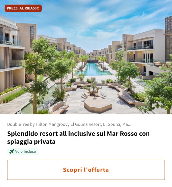Splendido resort all inclusive sul Mar Rosso con spiaggia privata