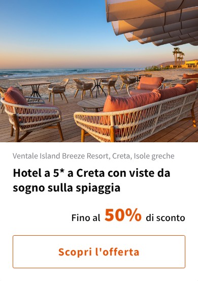 Hotel a 5* a Creta con viste da sogno sulla spiaggia