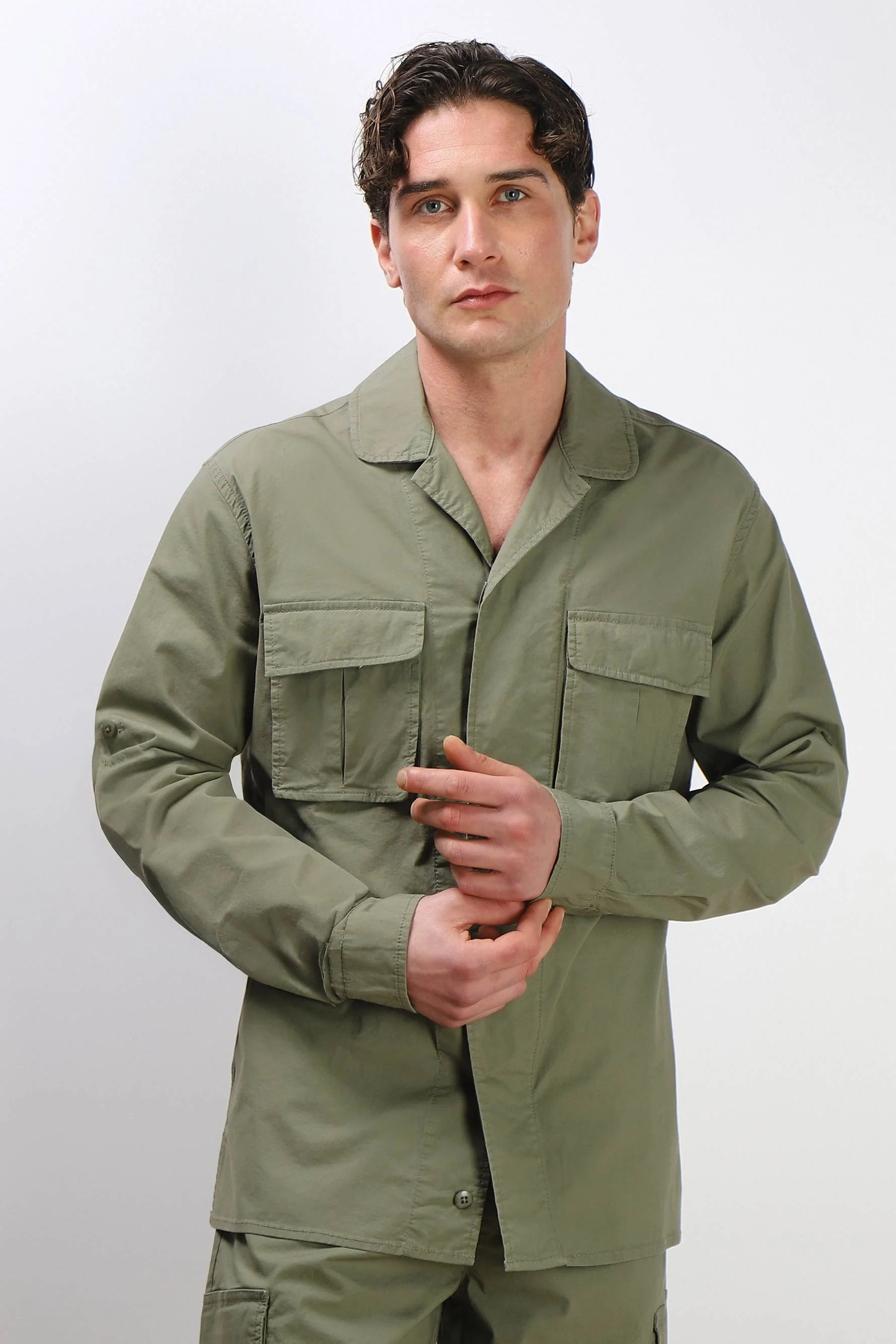 Image of OVERSHIRT IN COTONE STRUTTURATO