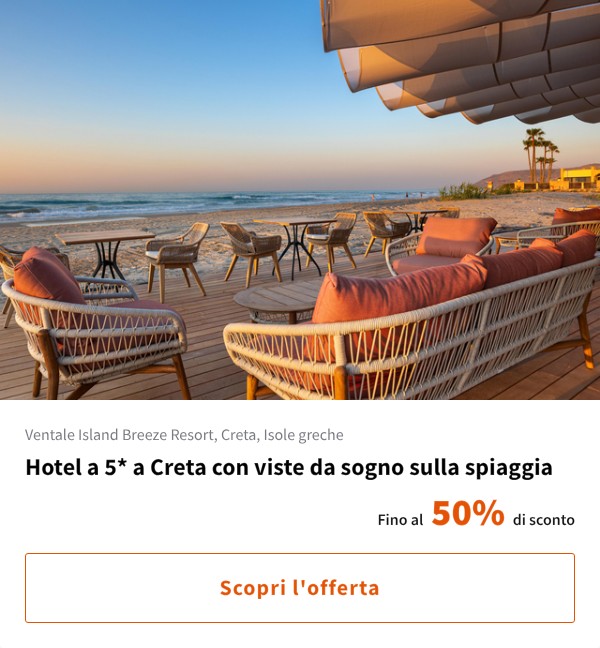 Hotel a 5* a Creta con viste da sogno sulla spiaggia