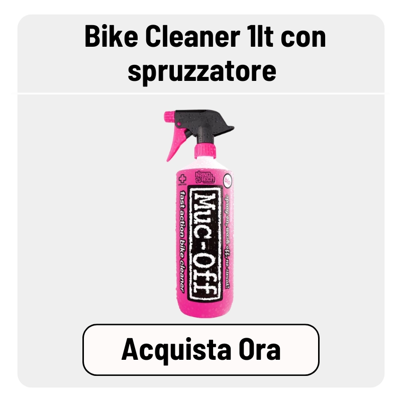 Pink 1L Muc-Off bike cleaner spray bottle with trigger nozzle on white background, for bicycle cleaning and maintenance