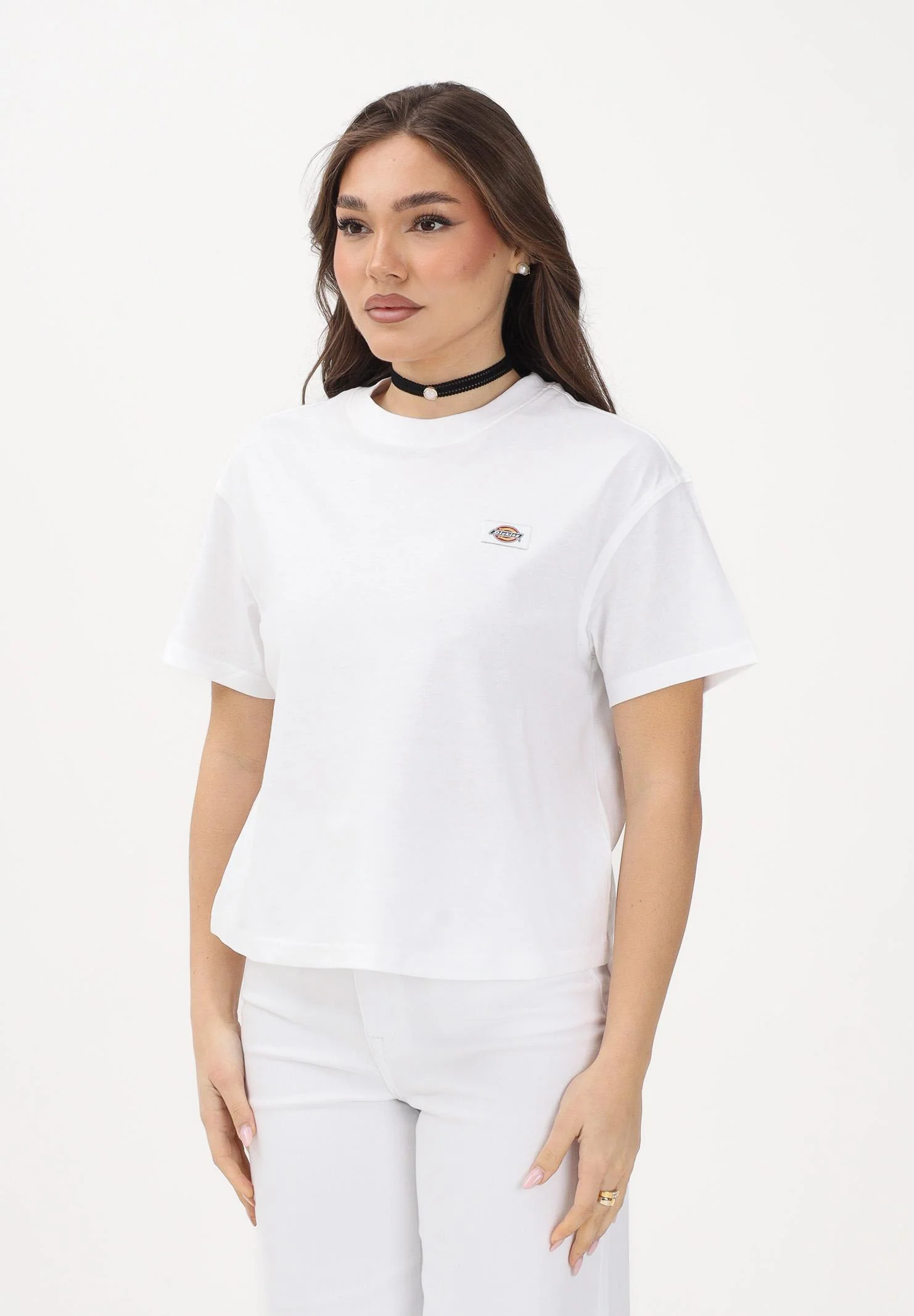 Image of DICKIES T-shirt a manica corta Oakport bianca da donna