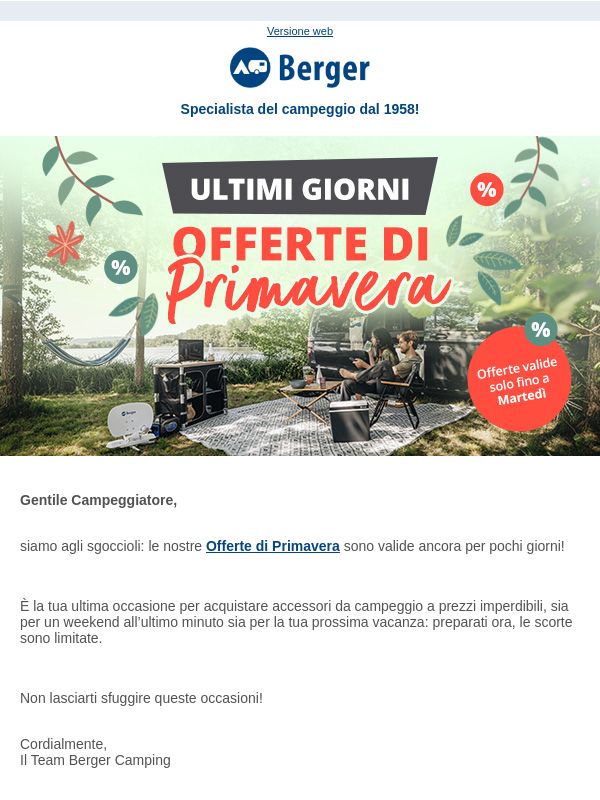 Ultimi giorni di Offerte di Primavera 🌸