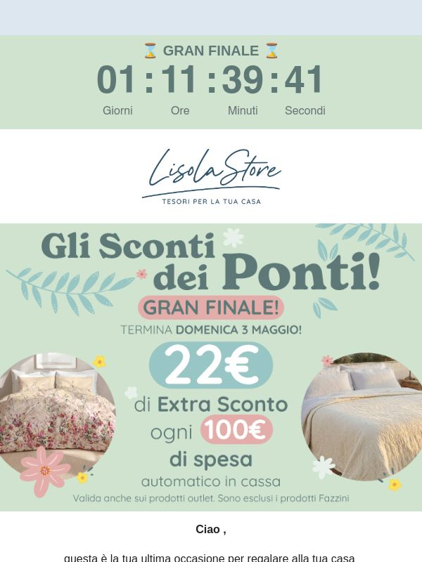 ⌛ Gran finale degli Sconti dei Ponti: il momento giusto per rinnovare la tua casa
