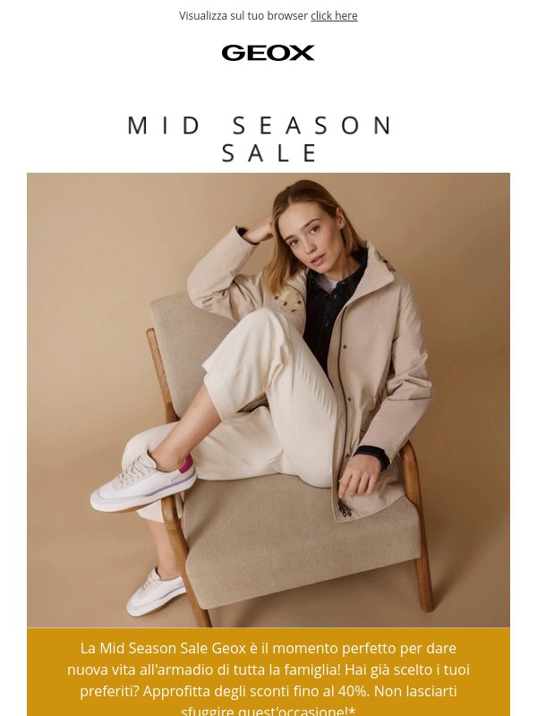 Mid Season Sale: fino al 40% con Geox 💫
