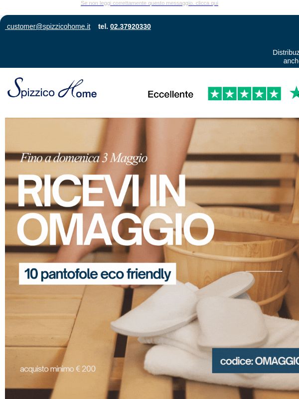 Un omaggio per te: attiva il codice e risparmia sul tuo ordine💙