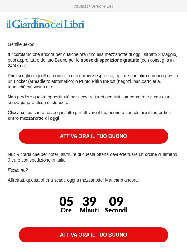 😱 ULTIME ORE per avere la Consegna Gratis Veloce