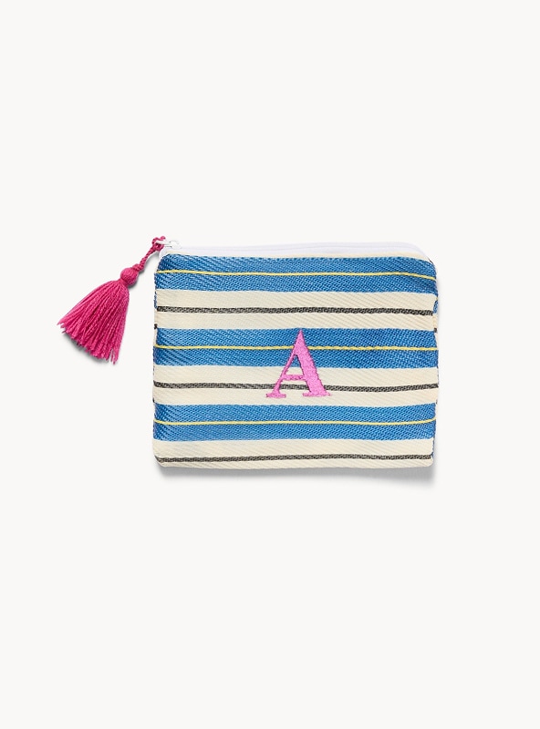 Pochette con lettera ricamata A