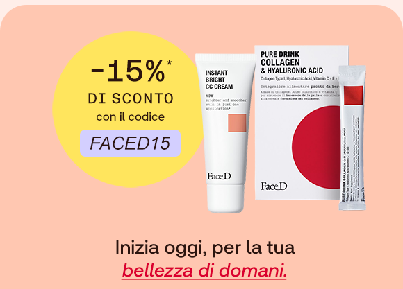 Due prodotti BioNike su sfondo pesca: detergente Triderm A.D. e crema Defence My Age Gold. A sinistra un bollino giallo indica: &ldquo;-10% di sconto con il codice BIO1004&rdquo;. In basso il testo: &ldquo;Bionike. Eccellenza al servizio della pelle&rdquo;, con &ldquo;della pelle&rdquo; evidenziato in rosso corsivo e sottolineato.
