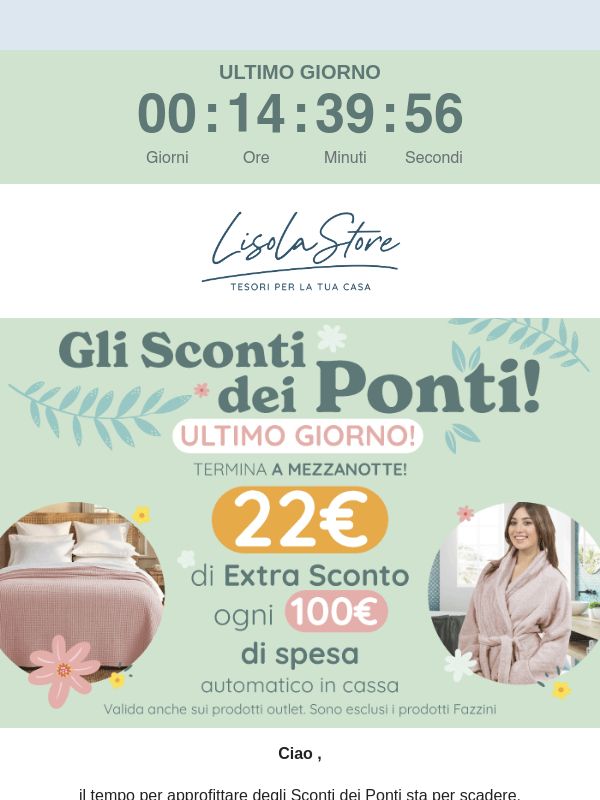 ⏰ Cala il sipario sugli Sconti dei Ponti: è il momento per trasformare i tuoi desideri in realtà