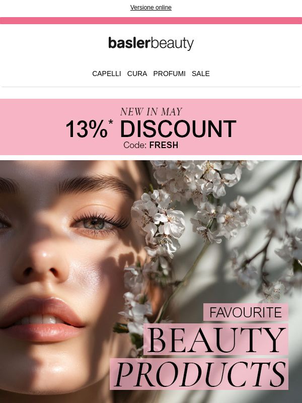 Maggio porta una ventata di novità 🌸 13% di sconto sui tuoi articoli imperdibili!