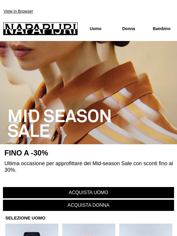 I Mid-season sale terminano stasera