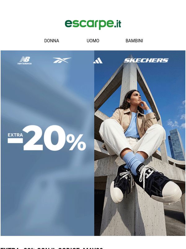 È già qui: -20% nel tuo carrello 😍
