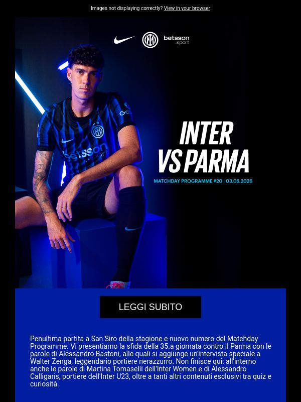 Il Matchday Programme di Inter-Parma