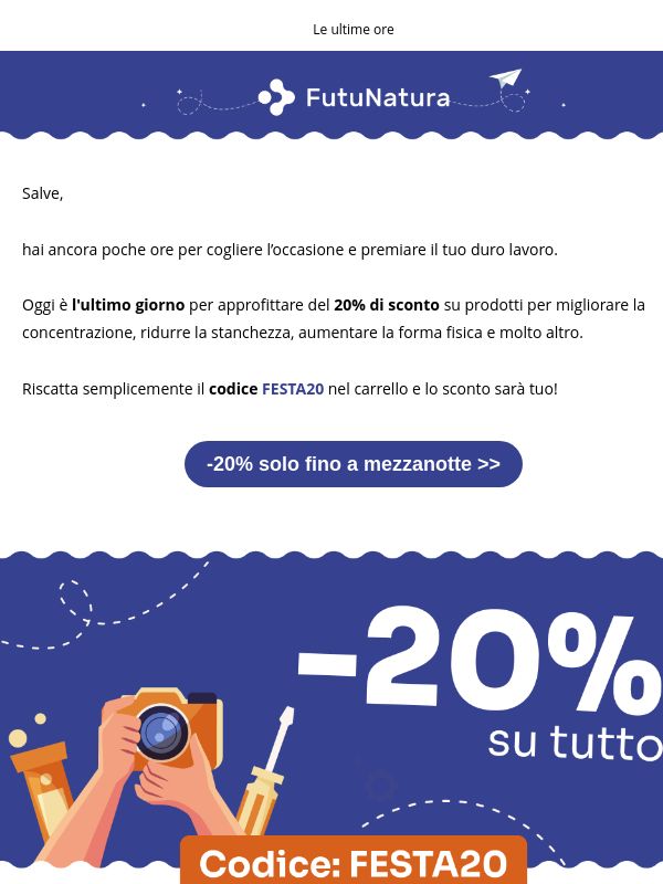 Acchiappa il -20% su tutto 🏁