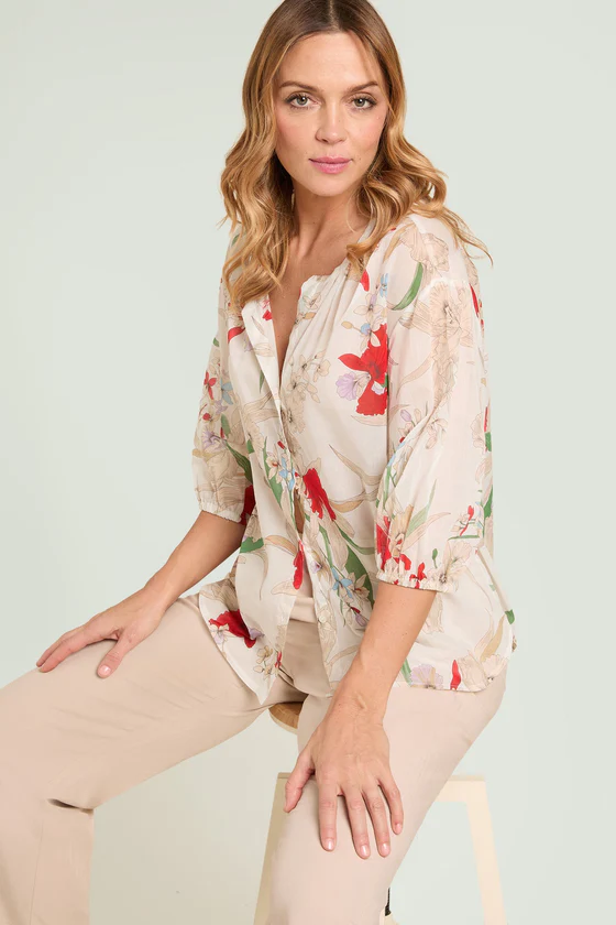 CAMICIA  IN MUSSOLA STAMPATA