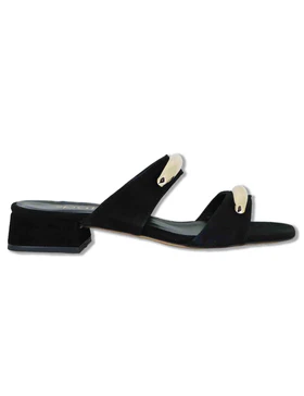 Sandali Double Glam in camoscio nero Donna SP261528 001