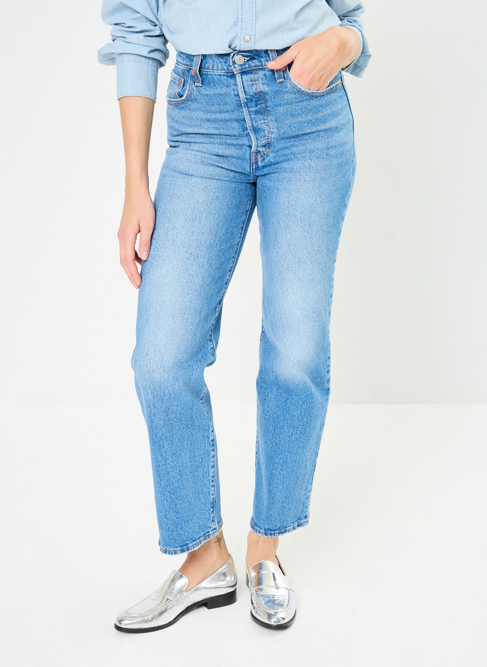 Levi's Jeans dritti Ribcage Straight Ankle W donna blu