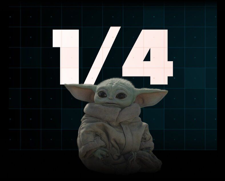 1/4