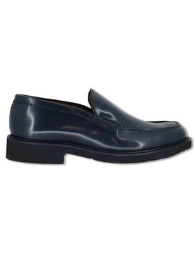 Mocassini in pelle lucida blu fondo gomma Uomo SP06 002