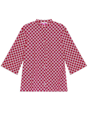 Caftano Diamond Glow in tessuto rosso stampato Donna JM557570674 B3038