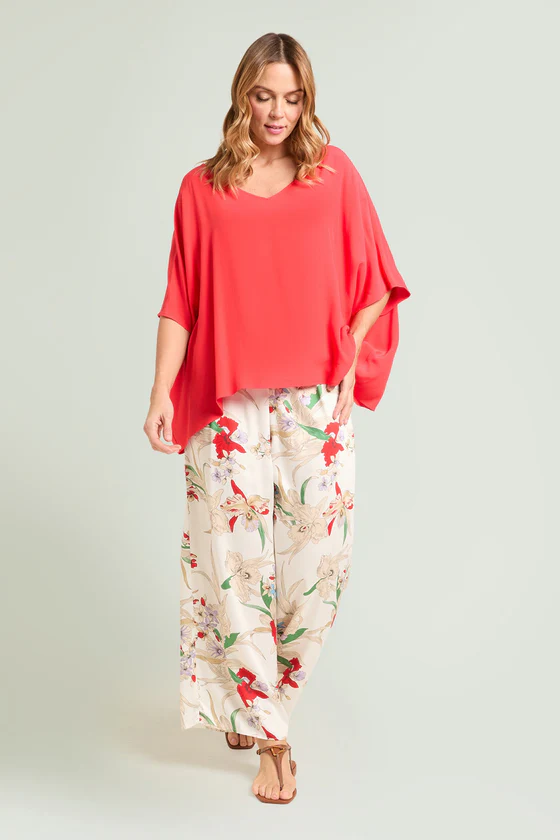 PANTALONI IN SATIN STAMPATO