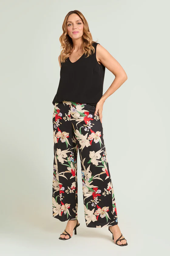 PANTALONI IN SATIN STAMPATO