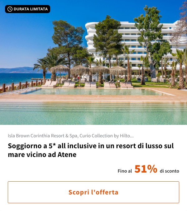 Soggiorno a 5* all inclusive in un resort di lusso sul mare vicino ad Atene
