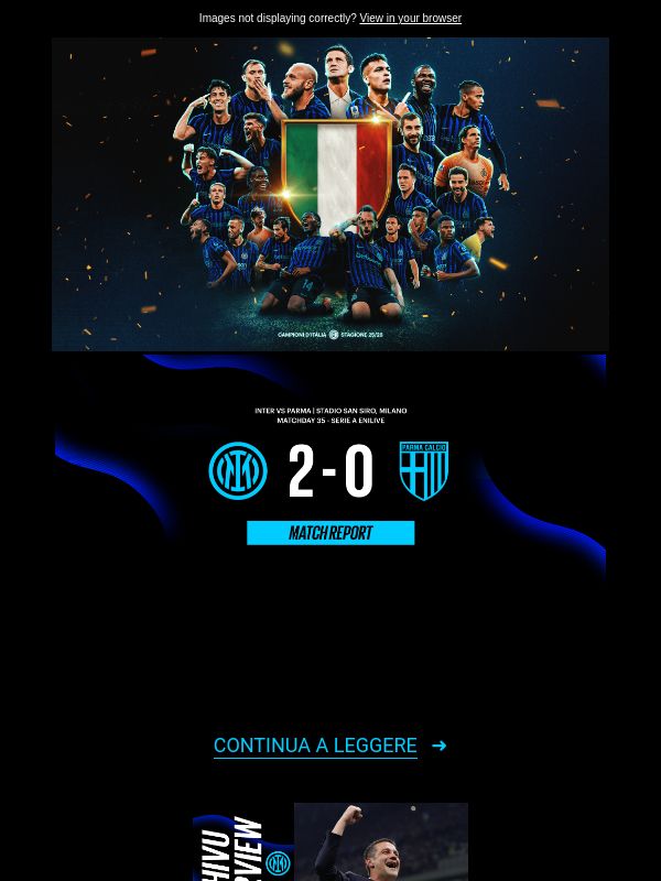 Match review: Inter-Parma 2-0, SIAMO CAMPIONI D’ITALIA!